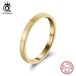ORSA JEWELS 925 Sterling Silver 1mm 2mm 3mm Simple Rings for Women Anniversary Stacking Wedding Statement Band Jewelry APR33