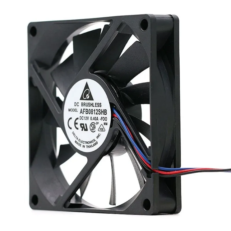 Delta AFB0812SHB 80*80*15mm 80mm 8015 12V 0.40A 3Wire chłodnica komputerowa wentylator chłodzący — zdjęcie 3