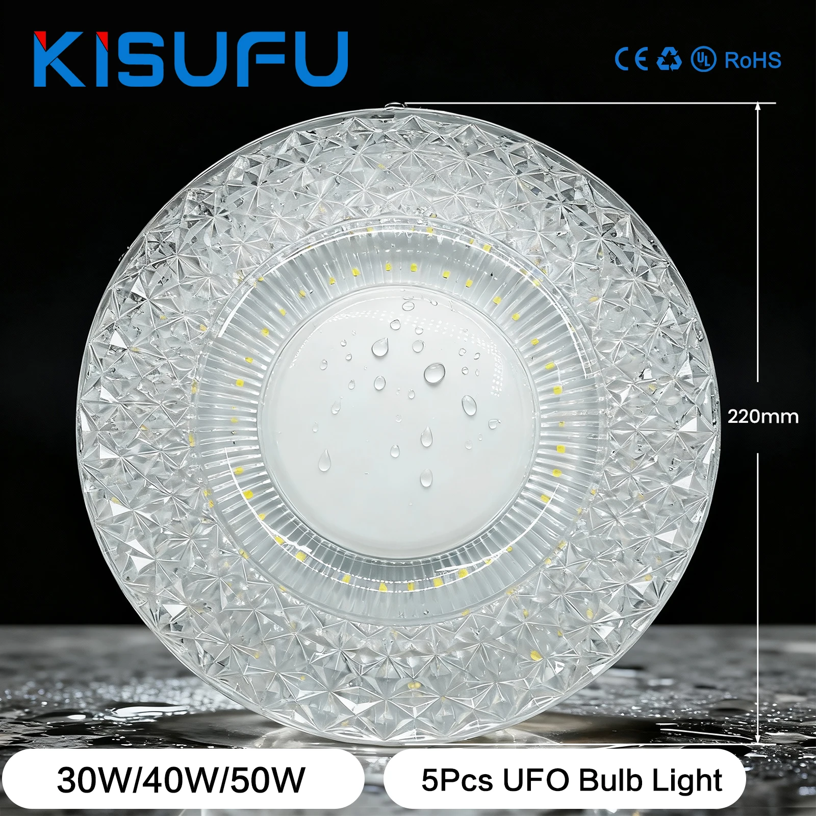 

AC110V-265V UFO светодиодная лампа E27 30 Вт 40 Вт 60 Вт Белый 6500K-7000K 3100 люмен Супер яркий 10 Вт светодиодный потолочный светильник Домашнее освещение гаража 5 шт.