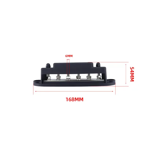Imagen 2 del producto Barra colectora marina 250A 12V, bloque de distribución de 1/4"", bloques de terminales de barra colectora para automóviles y marinos, pernos 6 x 1/4"" (M6)