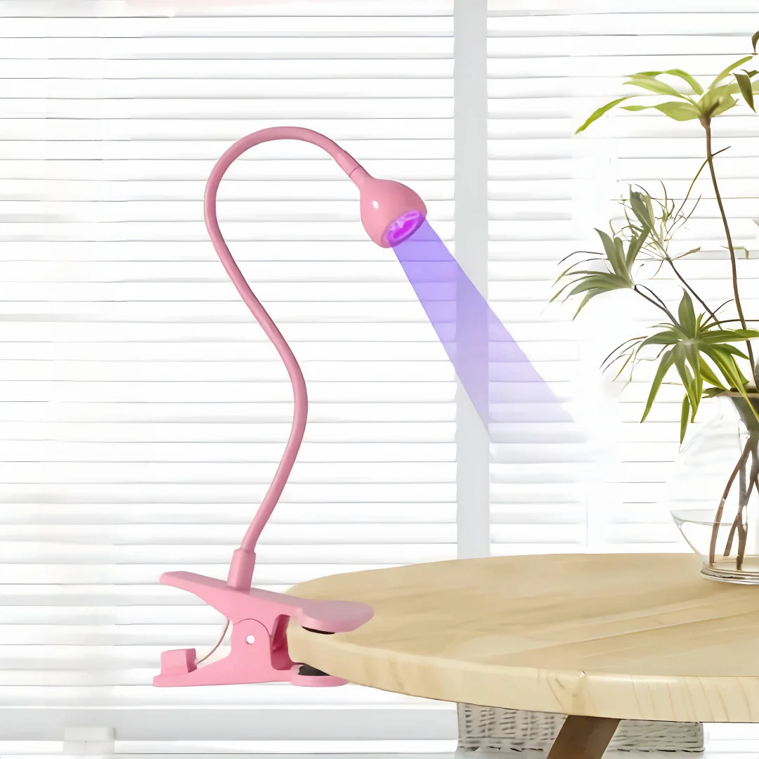 

USB UV LED Nail Lamp Clip-On Gooseneck Nail Curing Light Fast Drying Gel Polish Light Therapy Lamp No Black Hands Manicure Tool