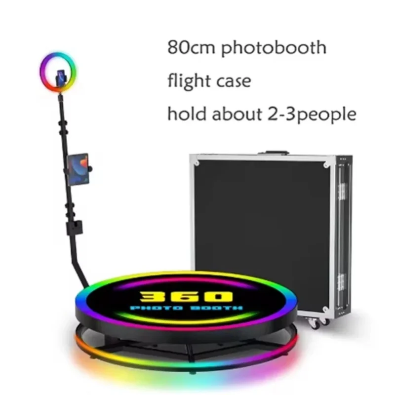 Stell dir die Wiedergabe vor |   Luxuriöse Empfangs-Atmosphäre |   Tragbare Fotobox, 360-Grad-Fotobox, 360-Grad-Panorama-Fotobox, Fernbedienung, Automatische Drehung, Flightcase |   Gewerbliche