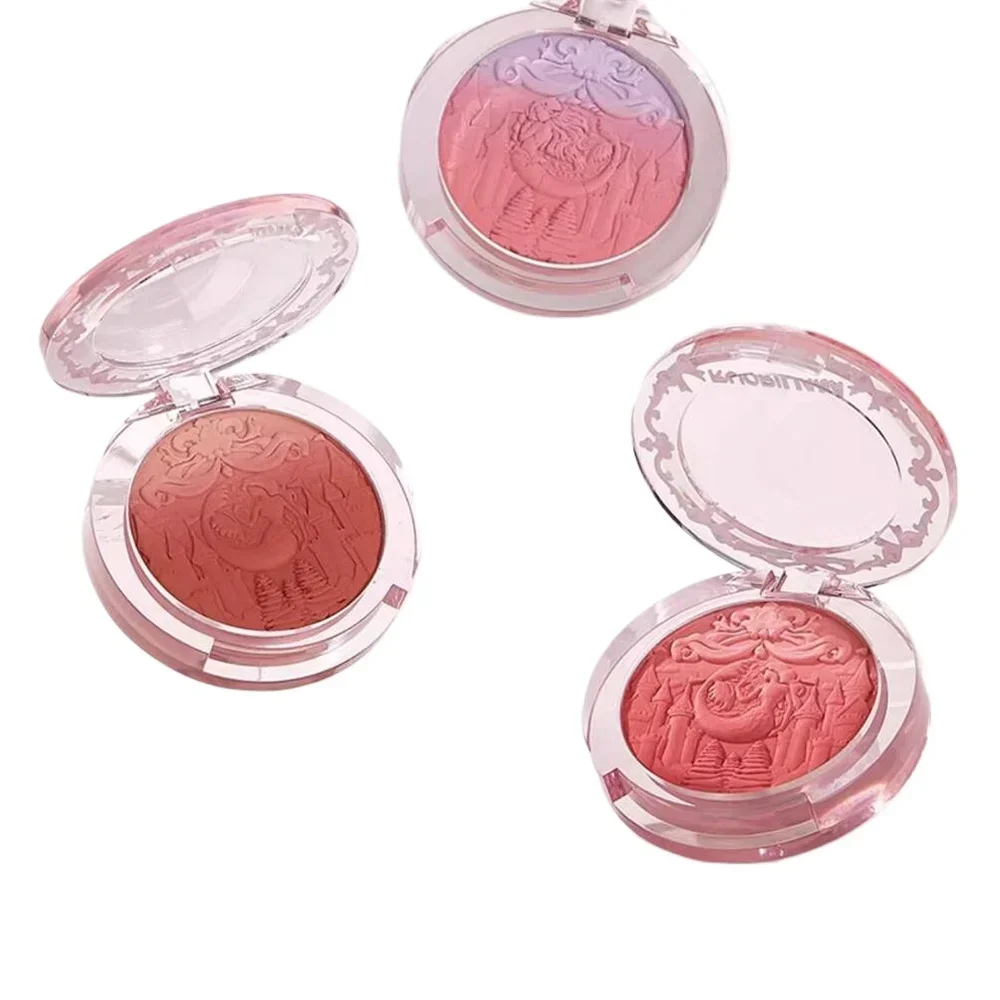 Blush leve de maquiagem gradiente para mulheres, pó duradouro, realçando o rosto durante todo o dia, bochechas, rosa, laranja, feminino