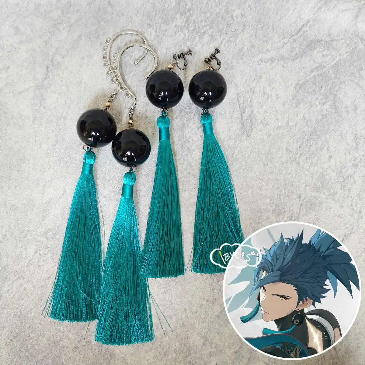 Game Anime Jiyan Wuthering Waves Cosplay Costume Earclip Earrings Ear Studs Accessories Jewelry Props Gift