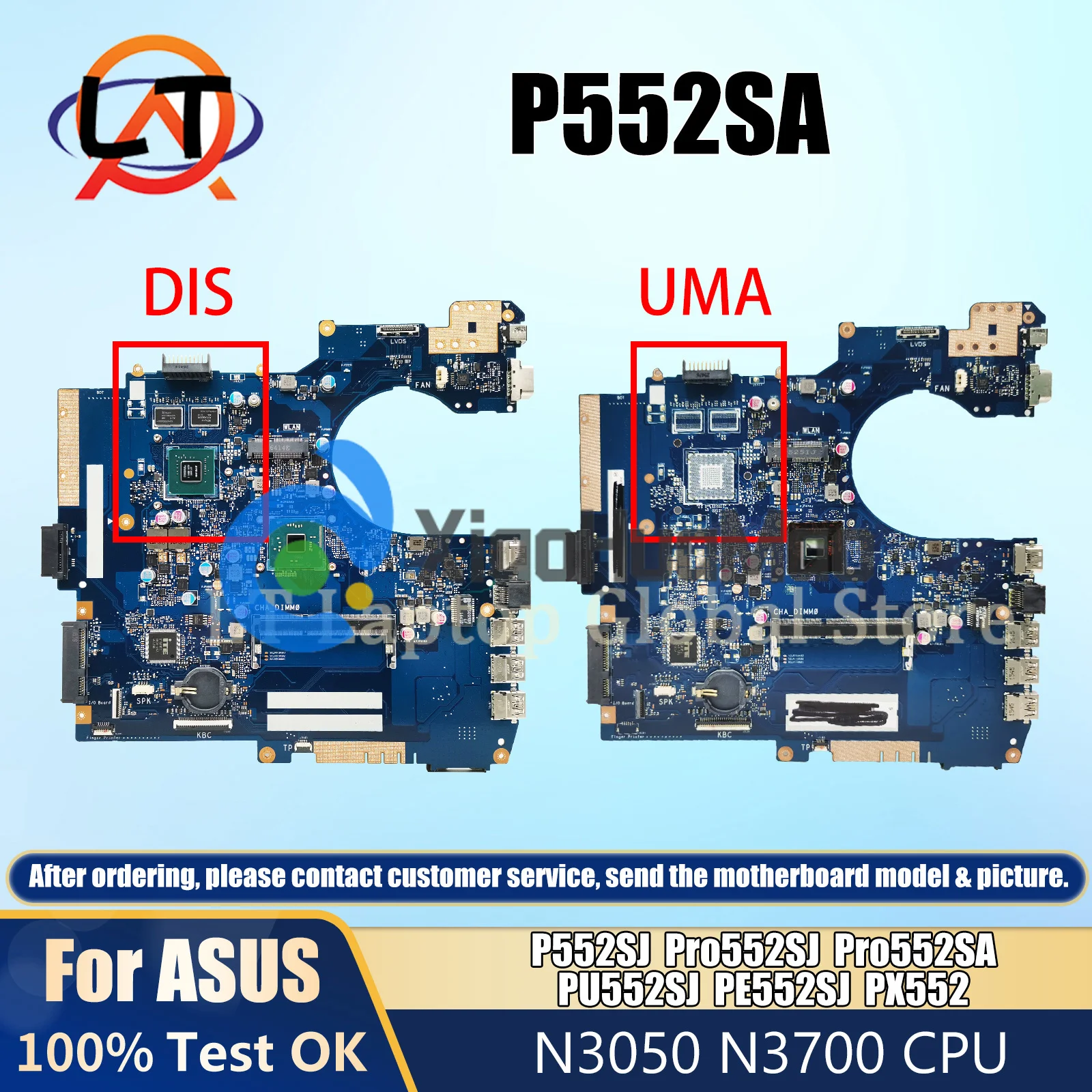 

P552SJ Mainboard For Asus P552SA Pro552SJ Pro552SA PX552SA PU552SJ PE552SJ Laptop Motherboard With N3050 N3700 CPU GT920M V2G