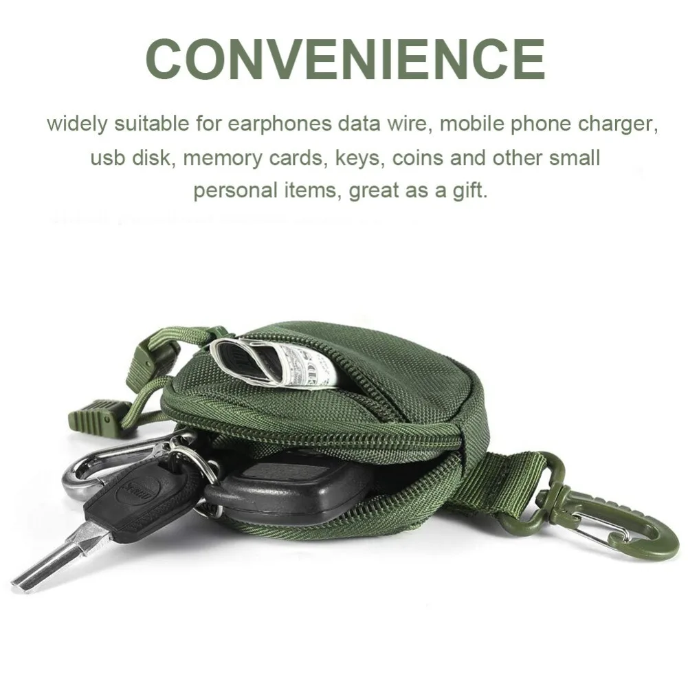 Portafogli tattici EDC Mini Portachiavi Portafogli da uomo Portamonete Custodia per auricolari Portachiavi Borsa militare piccola Tasca Cintura Marsupio