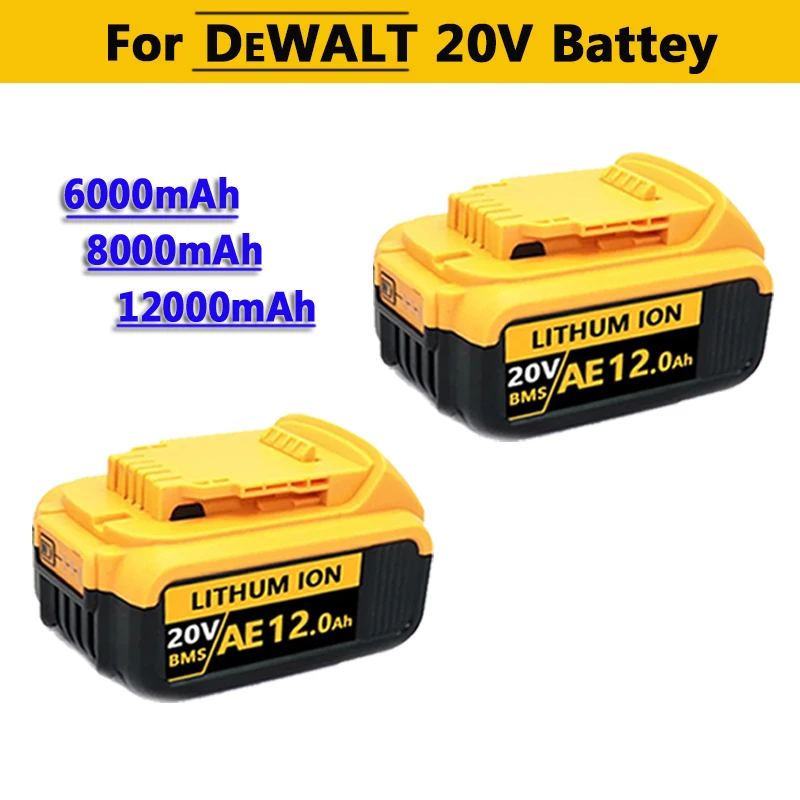 

Original 20V 8Ah Lithium Battery Power Tool Replacement for DeWalt DCB184 DCB182 DCB200 20V 6Ah 8Ah 12Ah 18V 20V Lithium Battery