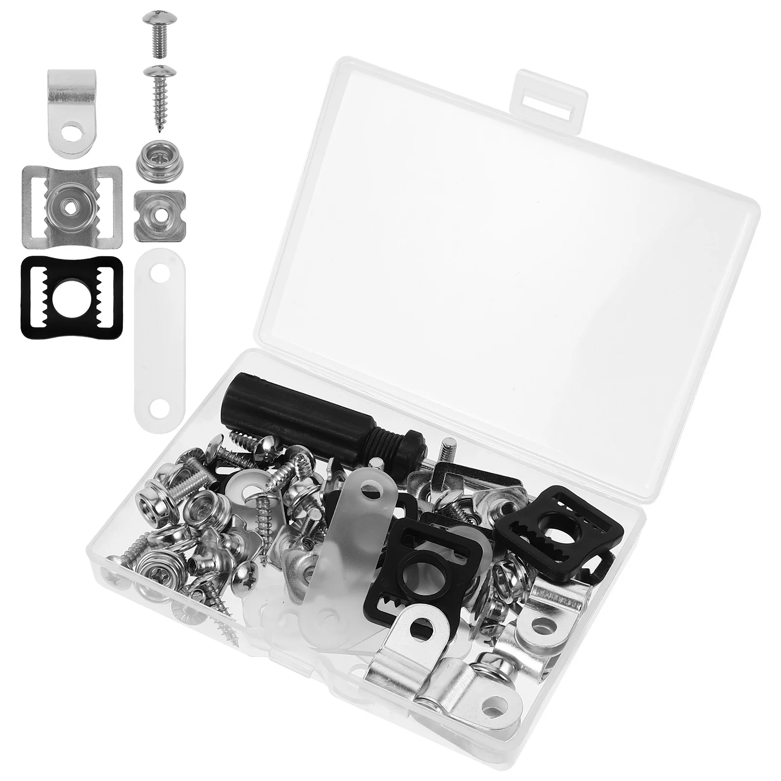 57pcs Hockey Repair Kit Includes R-Shape Visor Clips Screws Nuts Chin Strap Adapter For Football Baseball Softball Youth