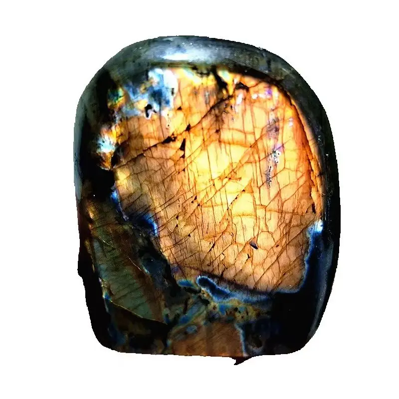 Natural Stones Colour Labradorite Light Palm Feng Shui Crystal Room Decor Meditation Healing Spiritual Reiki Energy Healing view 2