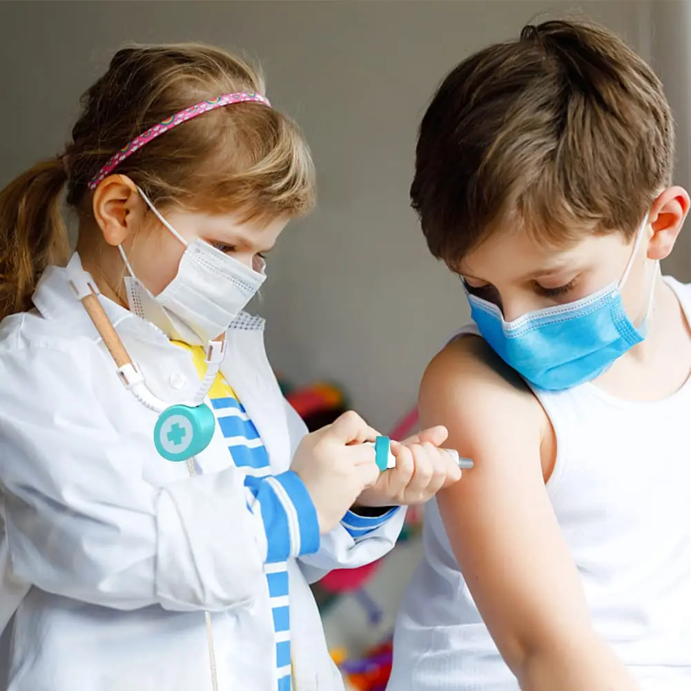 Kit de médecin pour enfants, ensemble de jeu de simulation en bois, jouets de dentiste pour les tout-petits 3, 4 et 5, cadeau de jeu de docteur pour garçons et filles