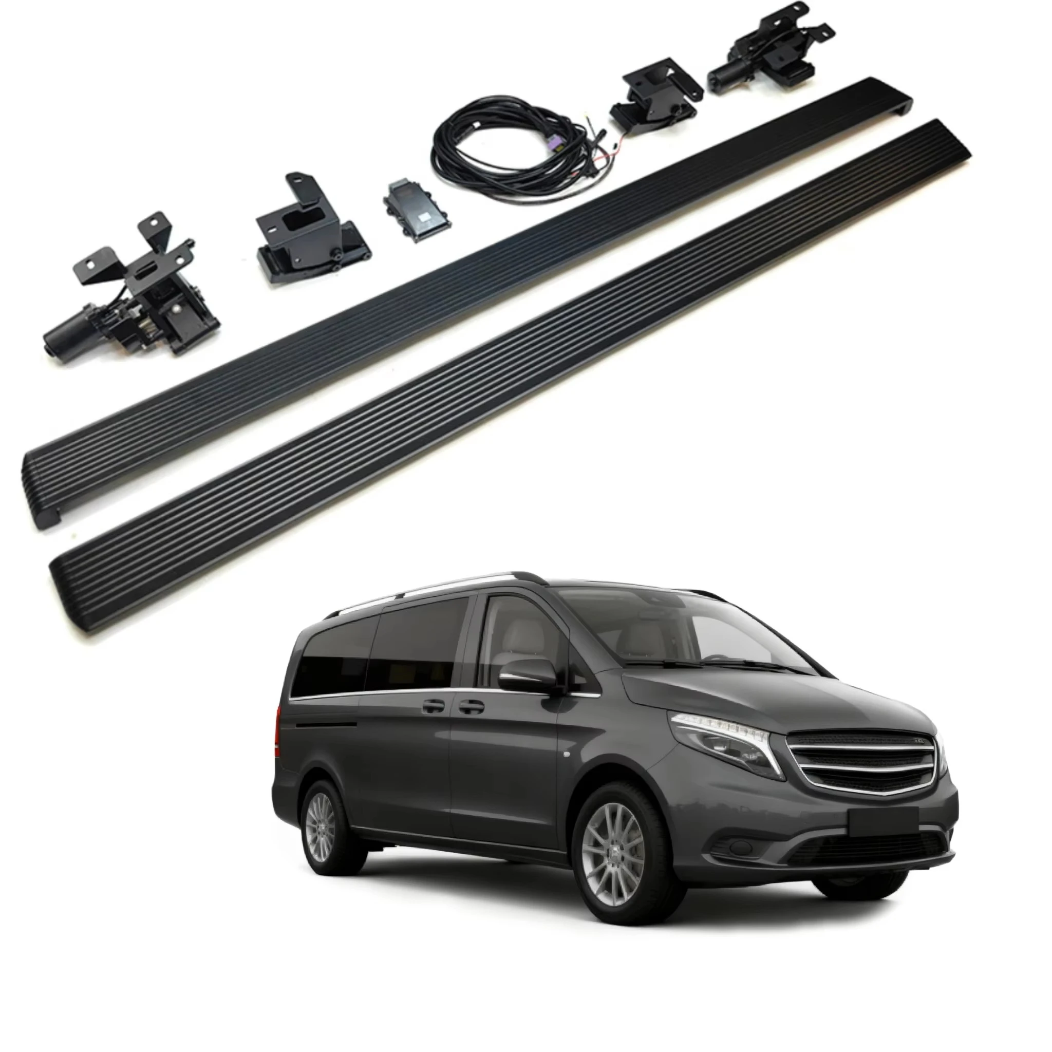 Aluminum Alloy Electric Side Steps LED Light for Mercedes-Benz V260/V26L/V250 2016-2025 No Drilling Installation