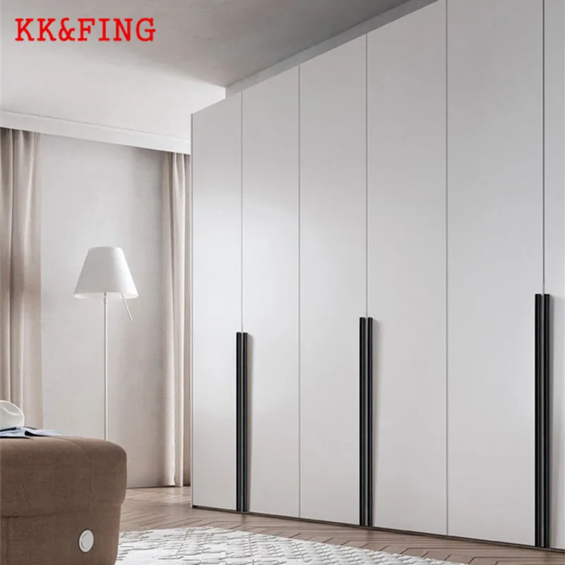 KK & FING-Modern Simples Alloy Alças de Móveis, Preto e Ouro, Maçaneta, Armário de Cozinha, Puxadores de Gaveta, Móveis Hardware