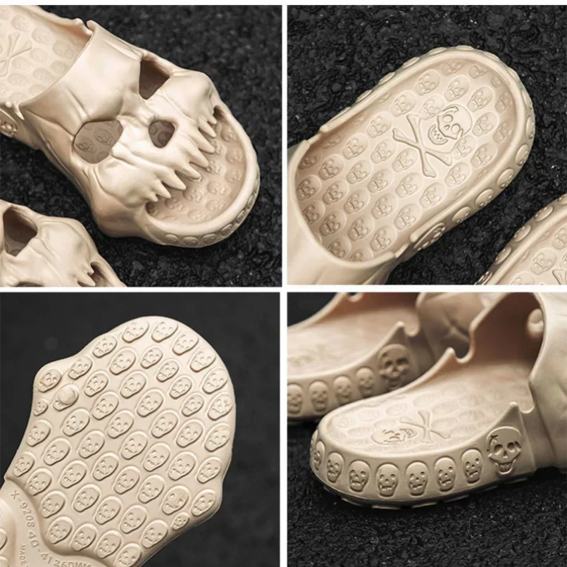 Y2k Home Slippers Cloud Summer Soft Sandal Slides Skull Flip Flops Men Male Demon Thick Flat Platform Non Slip Sole Slides Men