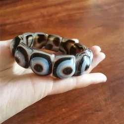 New Natural Black-and-white Silk-wrapped Agate Eye Bracelets for Men and Women Fashion Bracelets