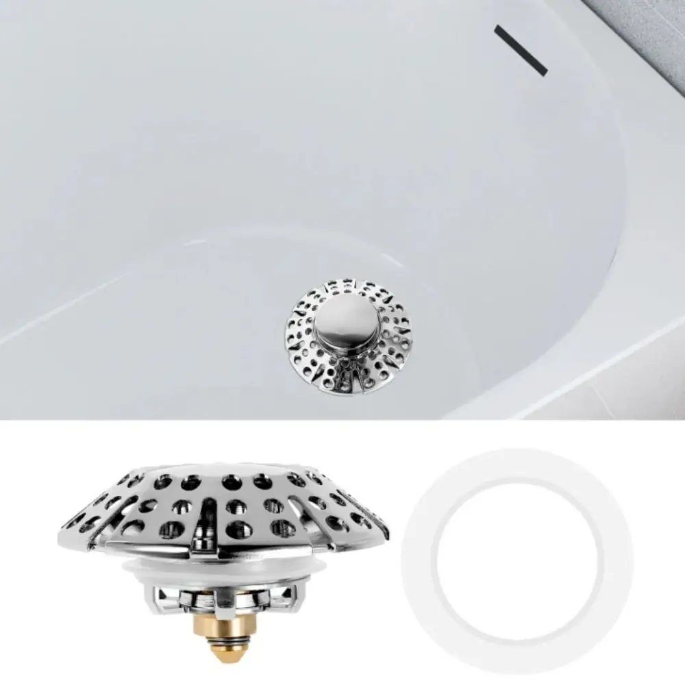 

Press Type Stoppers Brass ABS Tub Drain Stoppers Upgraded Drainage Efficiency Pop Up Mechanism Detachable Drain Stoppers