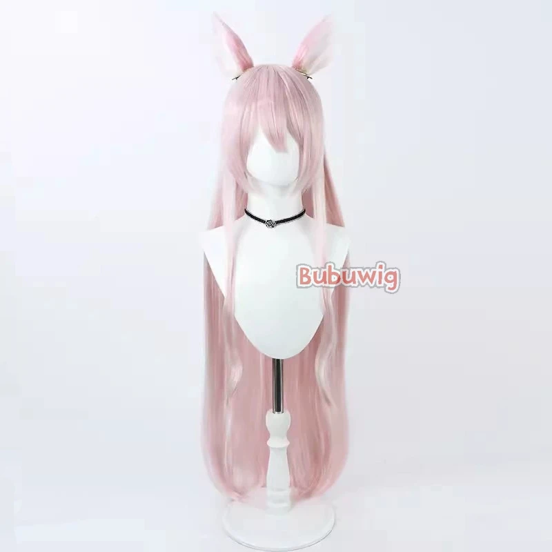 Bubuwig Synthetic Hair Kiyokawa Akira Cosplay Wigs Blue Archive Kiyokawa Akira 100cm Long Straight Light Pink Wig Heat Resistant