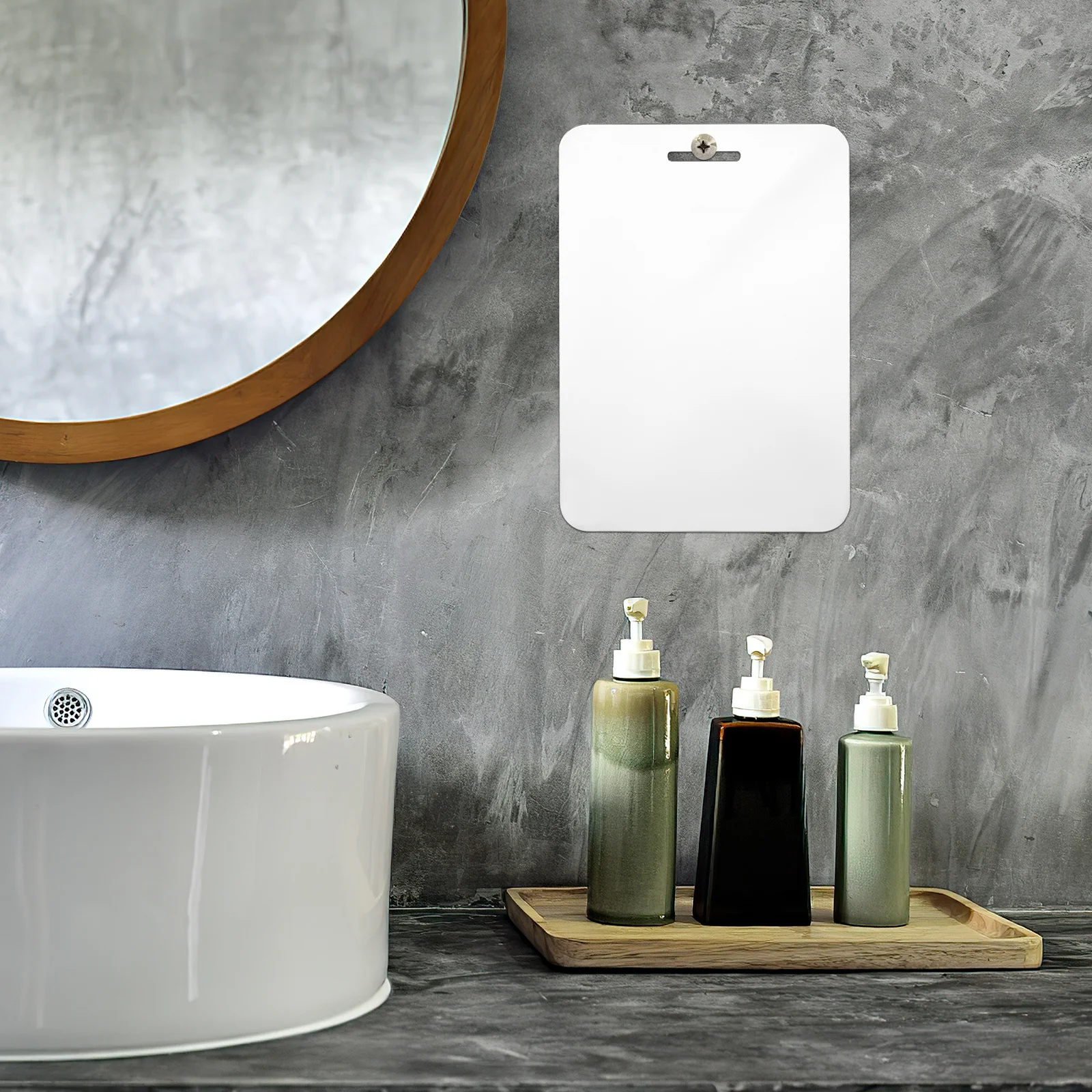 

1Set Fogless Acrylic Bathroom Mirror Unbreakable Large 30x20cm Wall Hanging Shaving Mirror Shower Makeup Travel Camping