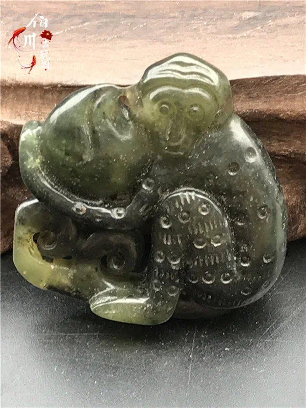 High Jade Han Dynasty Warring States Jade Carvings, Dong Hanging Articles, Lao Xiu Jade Handheld Pendant, Pendant, Monkey