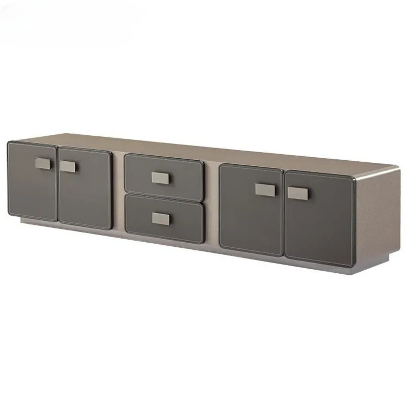 Villa large Italian light luxury minimalist TV cabinet living room high-end fashion floor cabinet