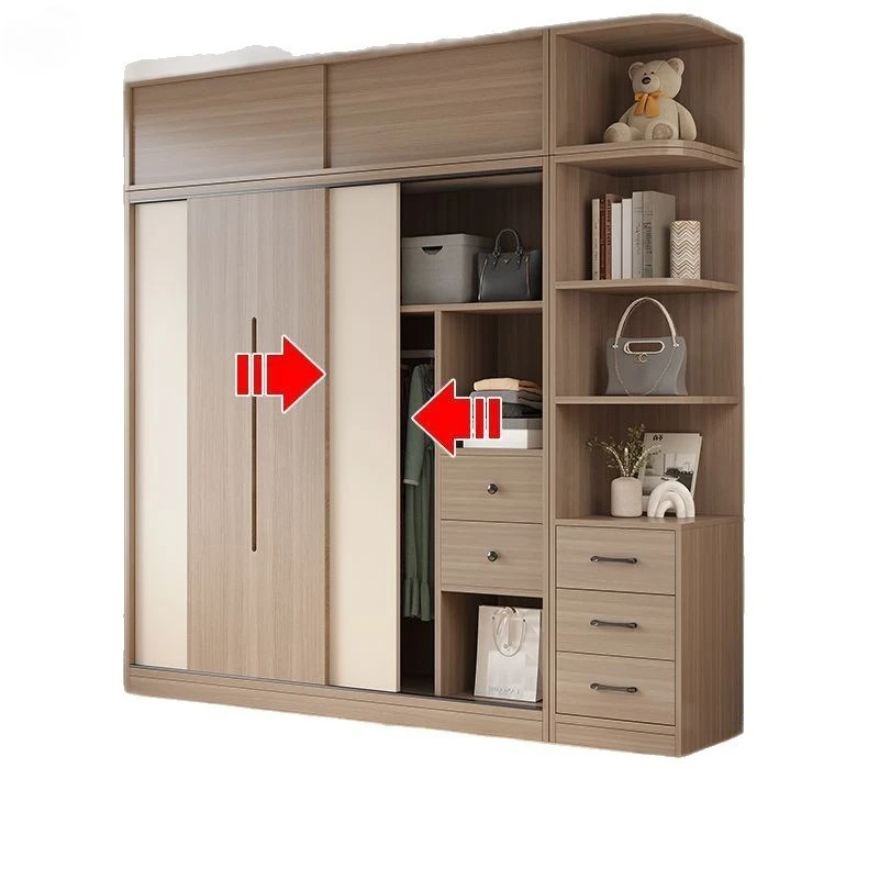 

25 Bedroom Home Sliding Door Wardrobe Modern Simple Rental Room Locker E****mical