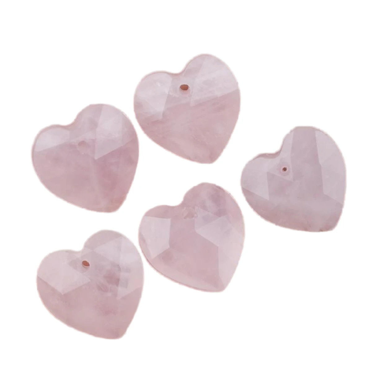 المبهر 13 مللي متر روز كوارتز الأوجه القلب حجر الخرز 5 قطعة كريستال سحر ل الحب صنع المجوهرات الأوجه قلادة الأحجار الكريمة #1