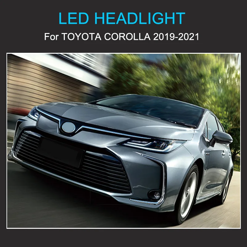 1 Pair LED Headlights for Toyota Corolla 2019 2020 2021 Headlights Plug and Play with DRL Turning Projector Lens Head Lights