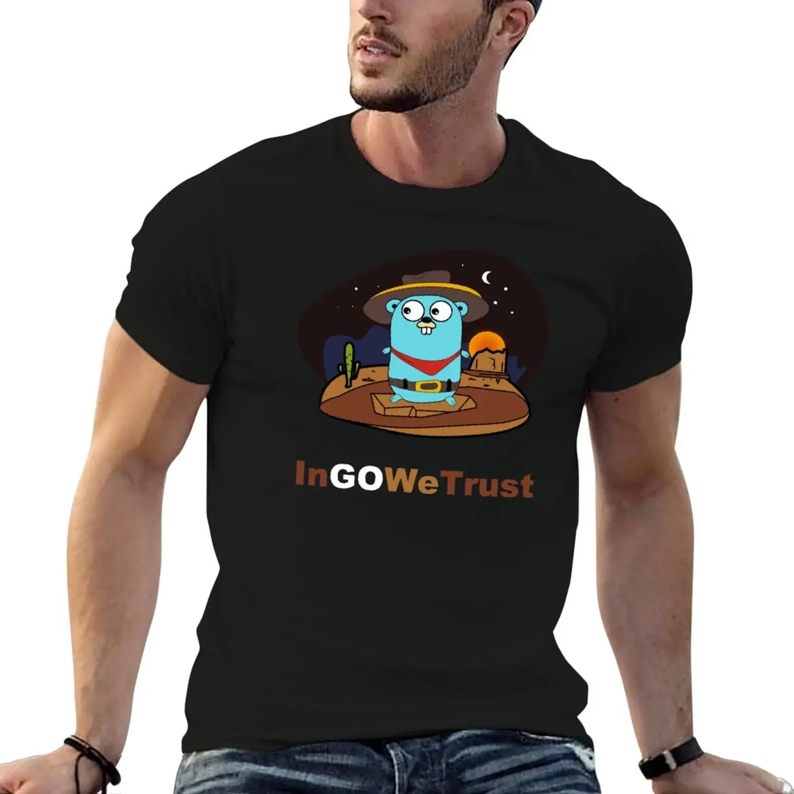 

Golang – In Go We Trust T-Shirt oversizeds hippie clothes t shirt men 100℅ cotton