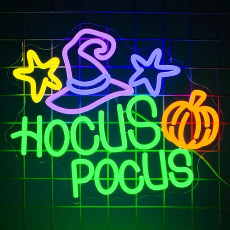 ハロウィンホーカスポーカスネオンサインled調光可能なネオンサイン寝室バー男の隠れ家ホームハロウィーンパーティーギフト用の壁の装飾
