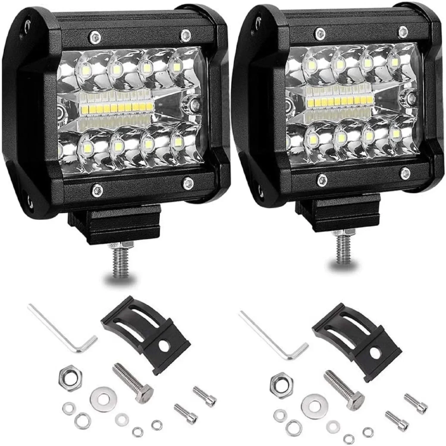 1PC 60W Offroad LED Work Light 12V Spot Flood Combo Pods For SUV ATV Truck Boats Car LED Headlights Fog Lamps Accessories