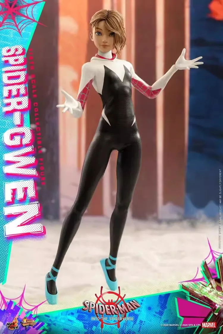 Original Hot Toys Spider Gwen Figure 1/6 Spider-Man：Into the Spider-Verse Figurine Gwen Stacy HT MMS576 Statue Toy Birthday Gift