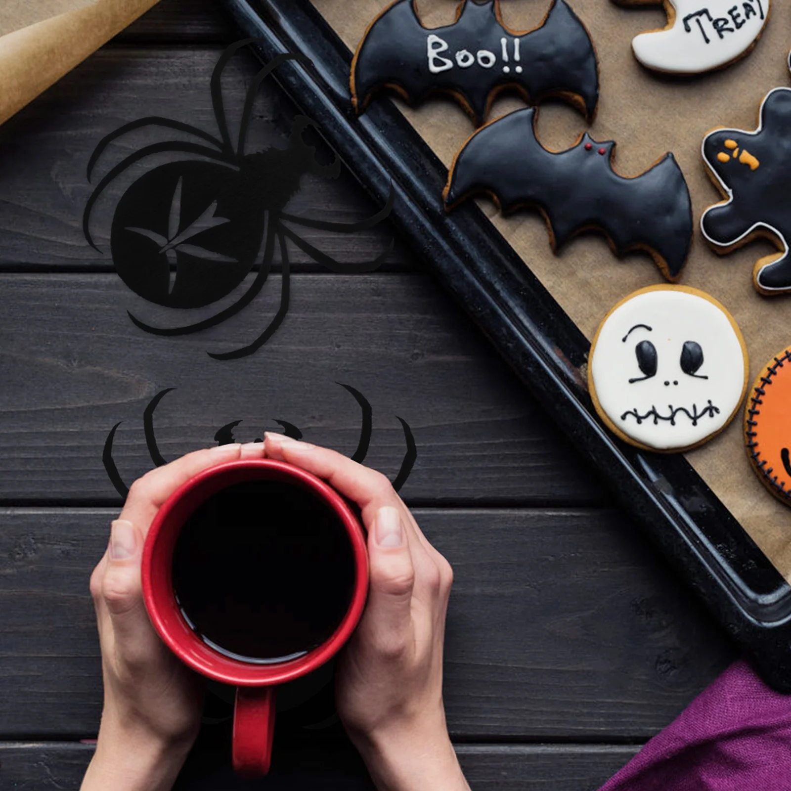 

12 Pcs Spider Coaster Cute Halloween Decor Spiders Decoration Decorations Horror Coasters Cup Round