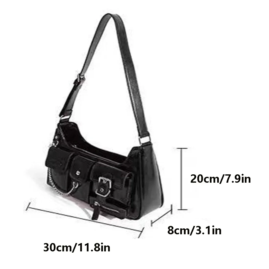 Women Fashion Bag Shoulder Luxury Design Handbag Faux Leather Trend Pure Color Crossbody Bag