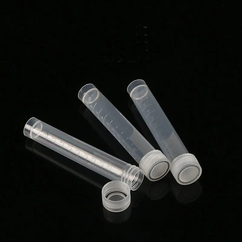 50pcs/lot Laboratory Plastic Cryovial 10ml Freeze Tube Cryotube with Threaded Cap for School Experiment Supplies