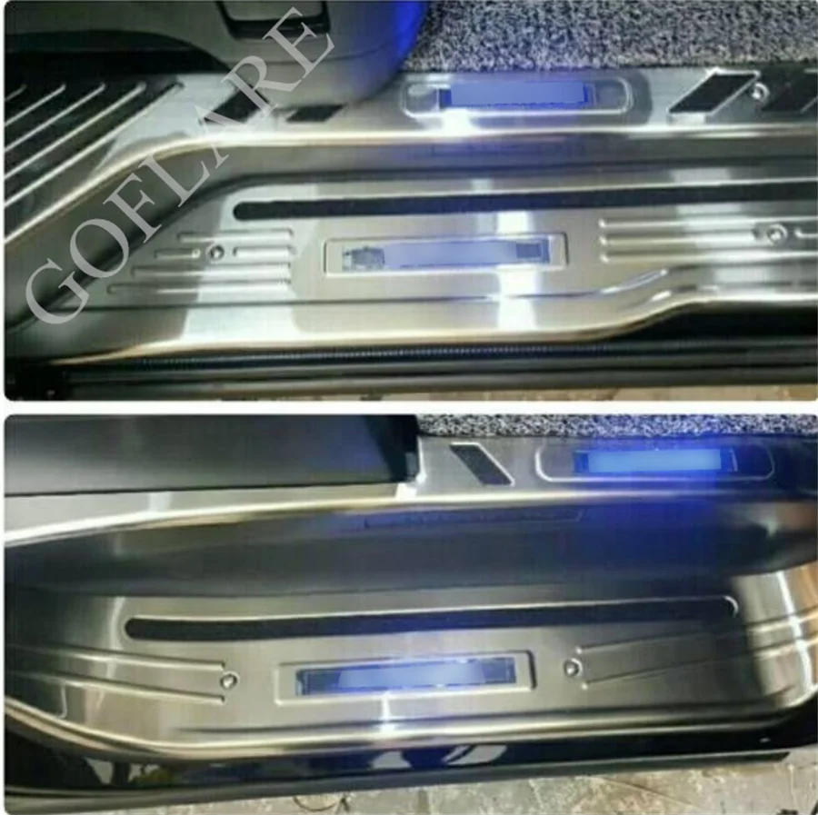 Accessories For Toyota Alphard Vellfire 20 AH20 2008-2014 Car stying Led Door Sill Scuff Plate Pedal Entry Guard Cover threshold