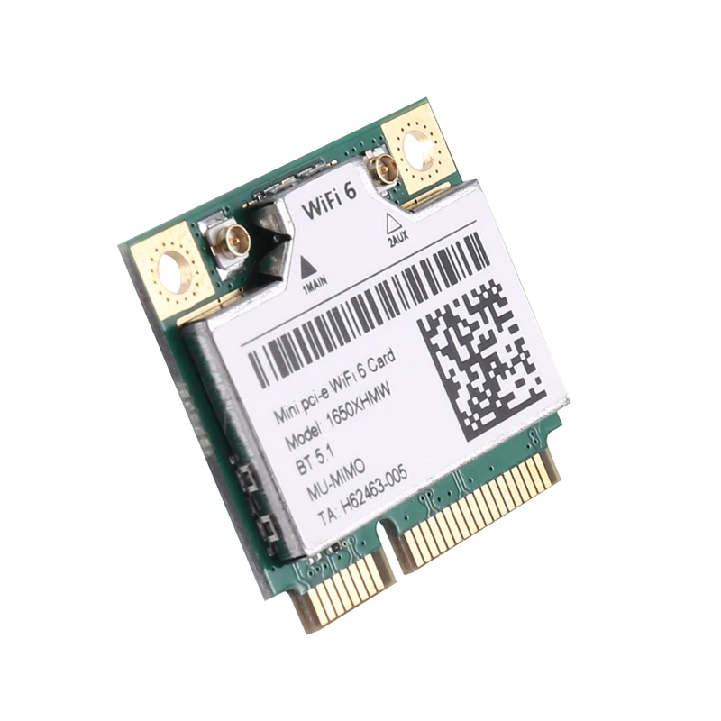 Tarjeta WiFi de doble banda, adaptador inalámbrico de 1650 Mbps, Bluetooth 2400, Mini Pcie, Gigabit, compatible con Win11, 1650X, 5,1, XHMW, AX200