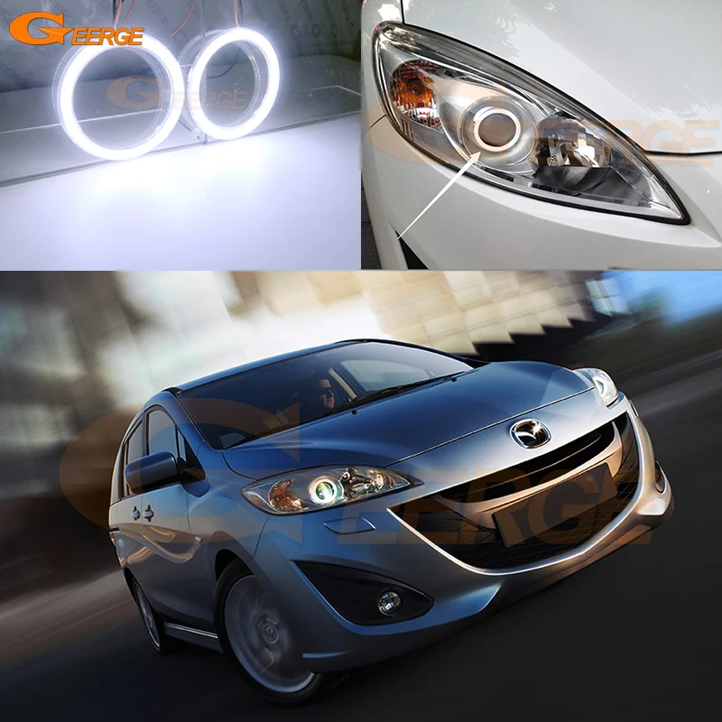 For Mazda 5 Mazda5 Premacy CW 2010 2011 2012 2013 2014 2015 Day Light Ultra Bright COB Led Angel Eyes Kit Halo Rings