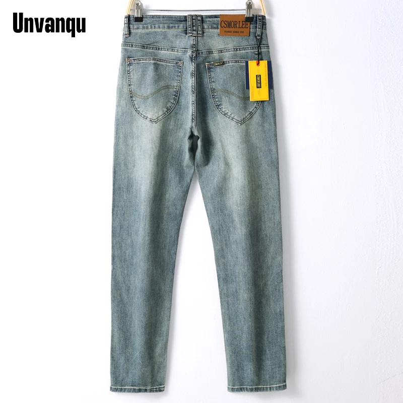 Classic Brand Casual Jeans Men High Quality Retro Slim Stretch Mens Cotton Trousers Embroidery Jean Homme Denim Pants