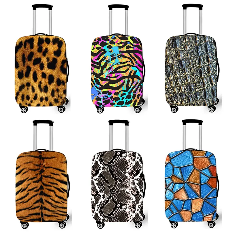 

2023 Tiger Leopard Snake Crocodile Zebra Stripes Print Luggage Cover Elastic Anti-dust Suitcase Protective Covers Travel Accesso