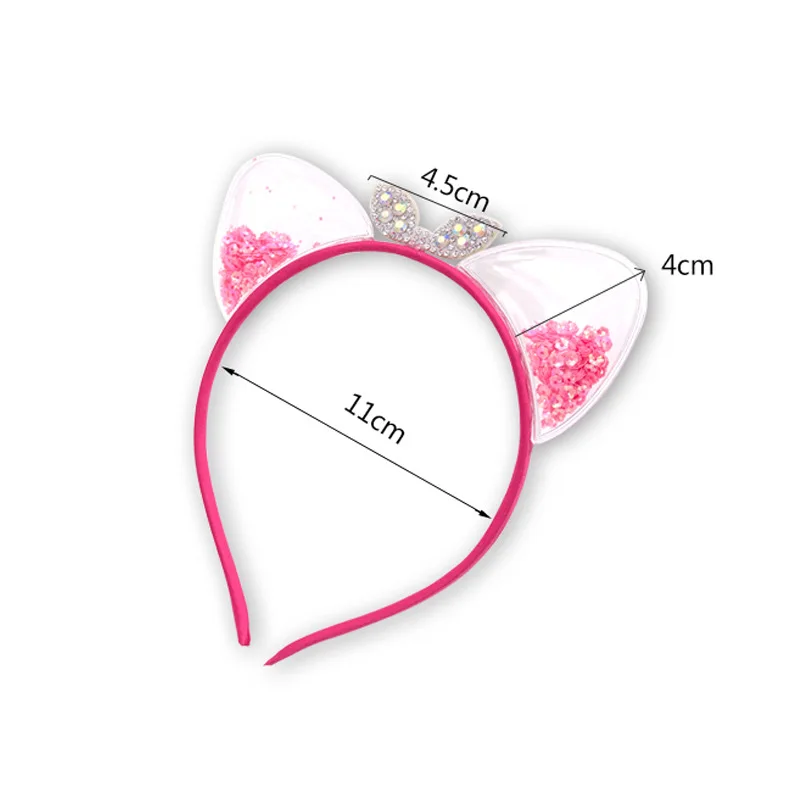 Girls Cute Shining Sequin Cat Ears Hairbands Sweet Ornament Headband Princess Gift Headwear Kids Fashion Hair Accessories