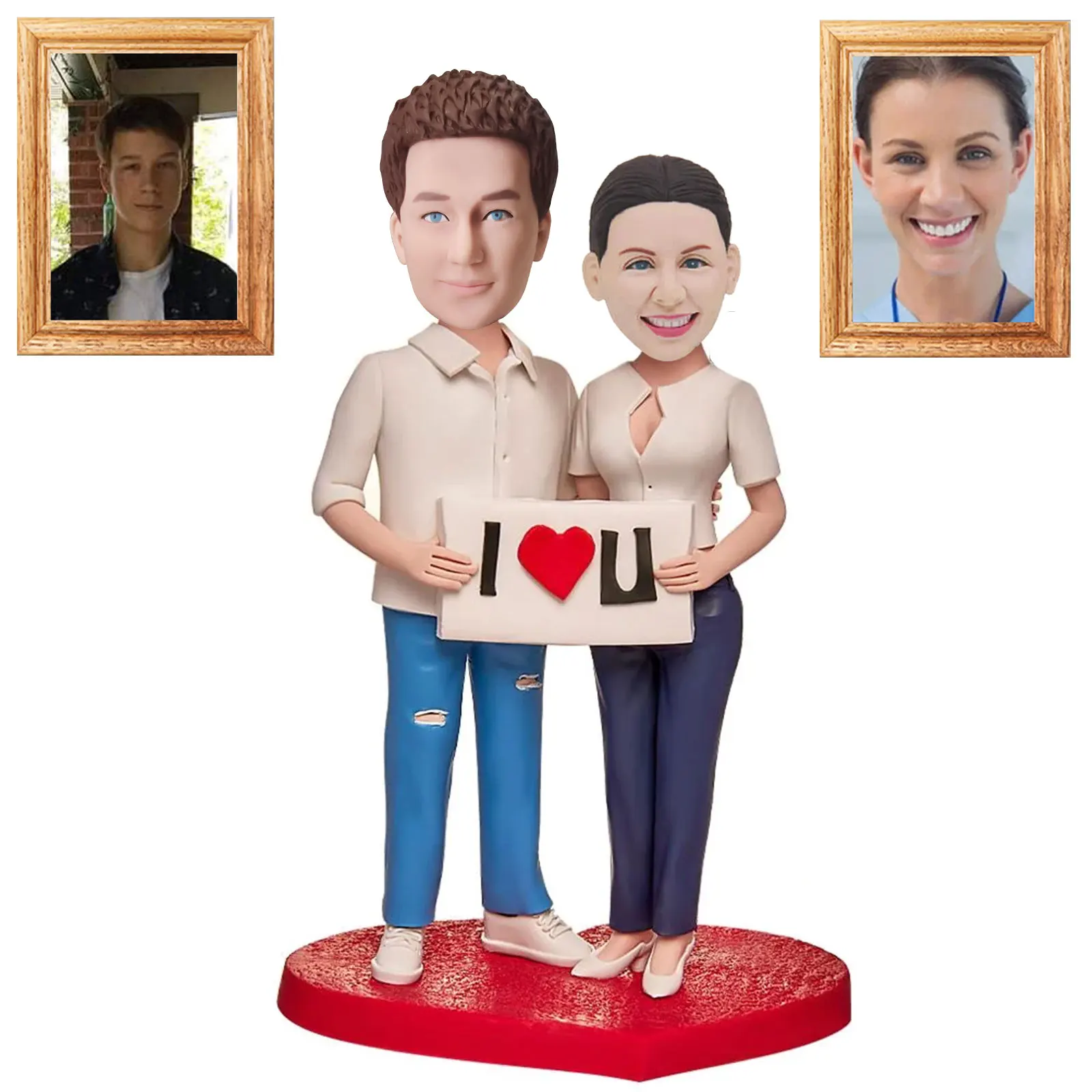 

Custom Bobblehead Wedding Gifts for Couples Personalized Handmade Clay Figurine Groom Bride Statue, Fully Customizable Sculpture