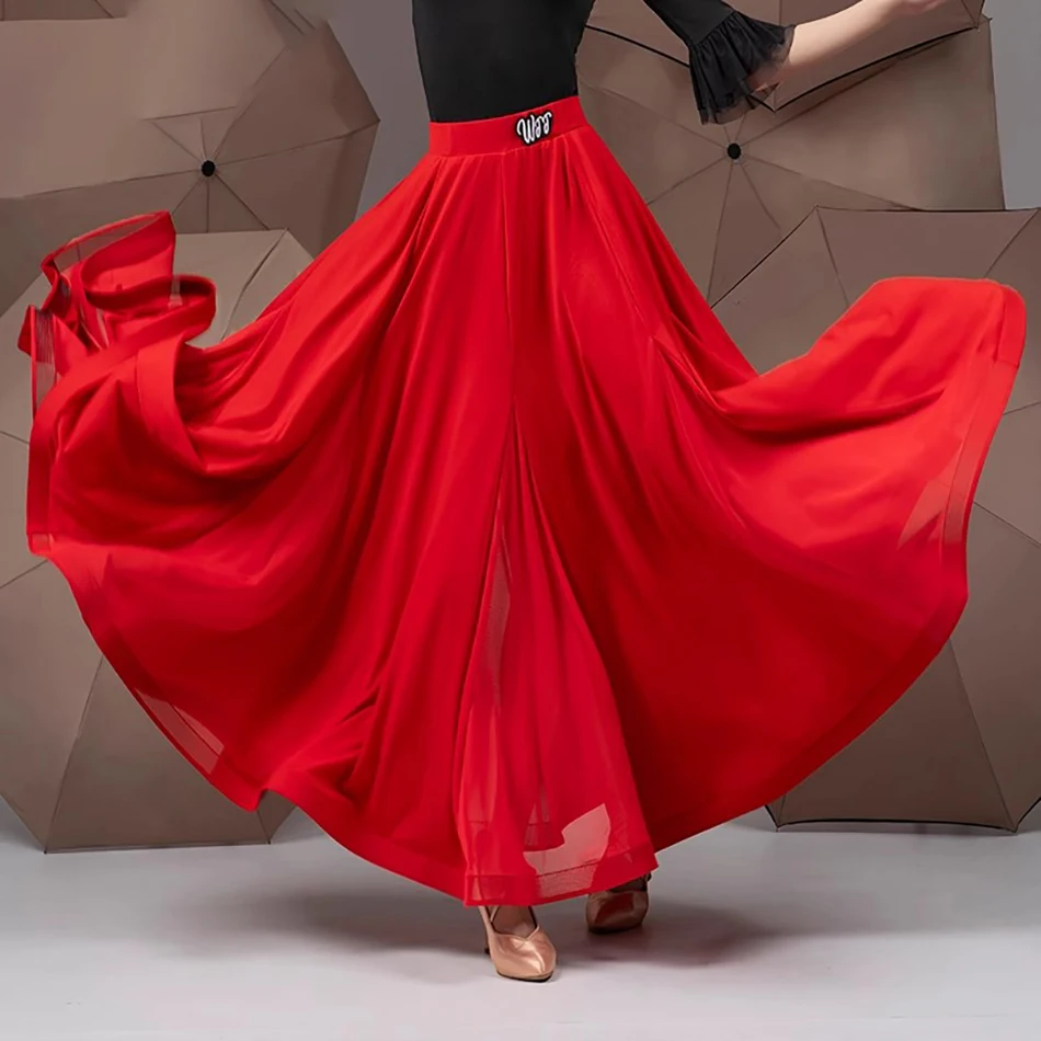 Abito da ballo latino femminile con gonna lunga di loto per abiti da ballo moderni per le donne