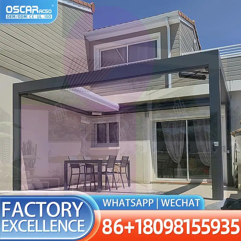 Outdoor Aluminum Frame Low e Tempered Glass Sunroom Waterproof for Garden Villa Residential Tiny House pergolas