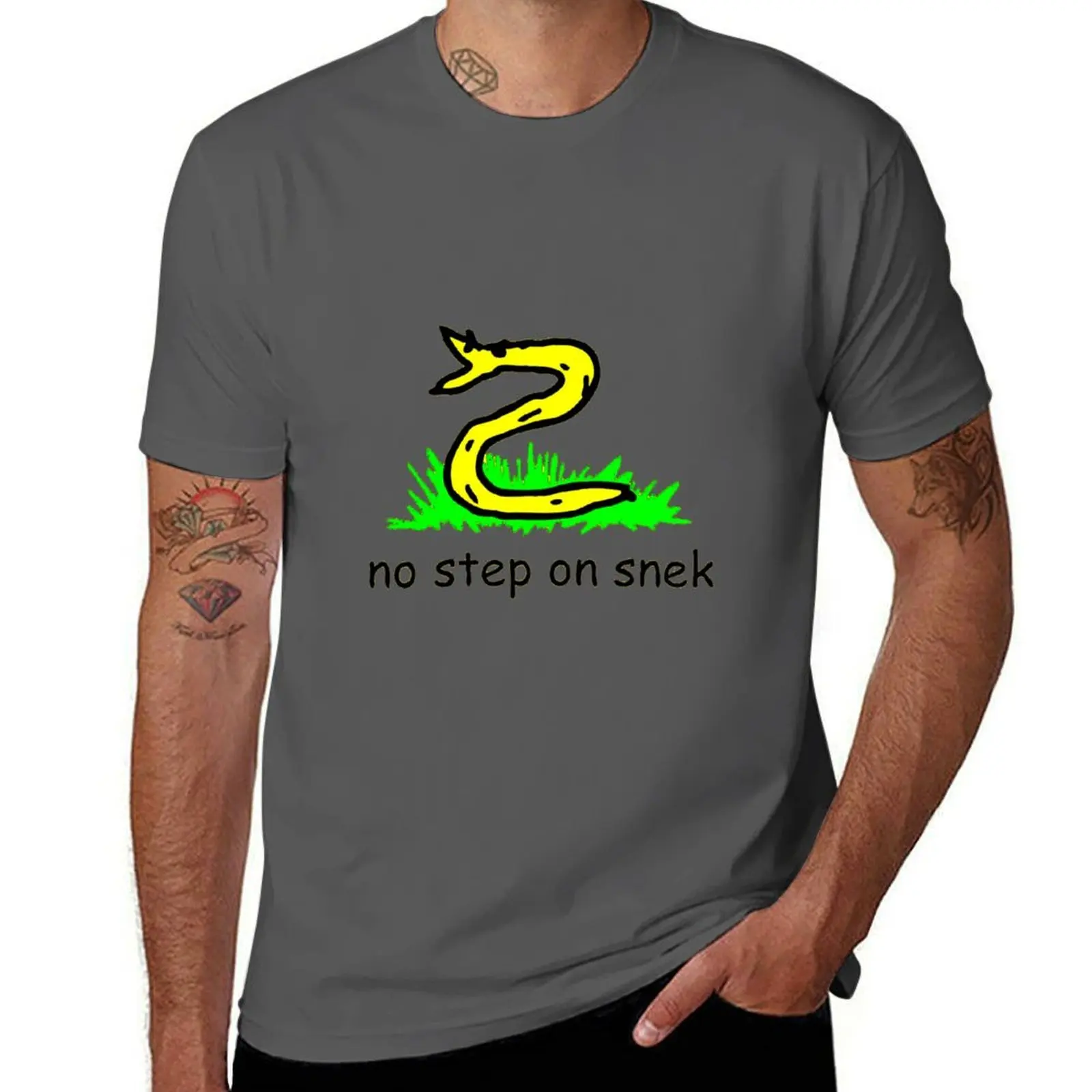 

No Step On Snek Don't tread on me T-Shirt Functional Casual Short Sleeve Tee