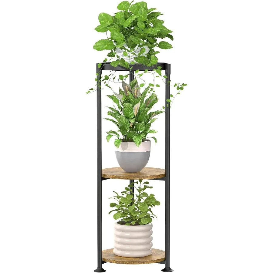 

3 Tier Corner Plant Stand Indoor 34 Inch Tall Vertical Metal Flower Heavy Duty Pot Holder Shelf Outdoor for Patio P
