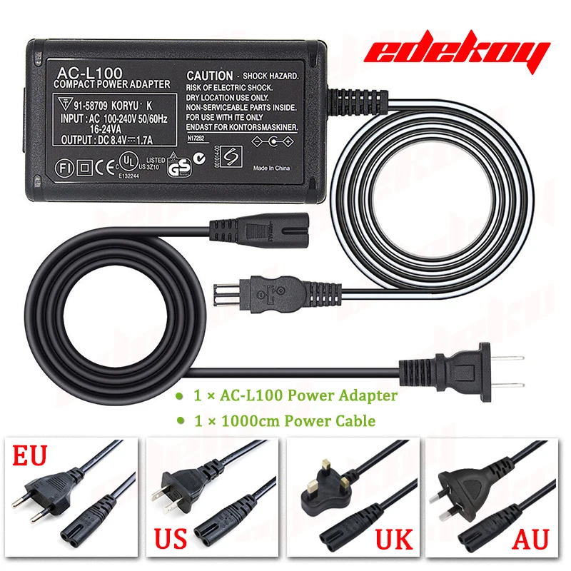 AC-L100C For Sony Camera AC-L10A L10B L15 Power Adapter NX100 AX2000 MC2500 HXR-NX3 CCD-TRV228 TRV615 PC104 MVC-FD200 HDR-FX7E