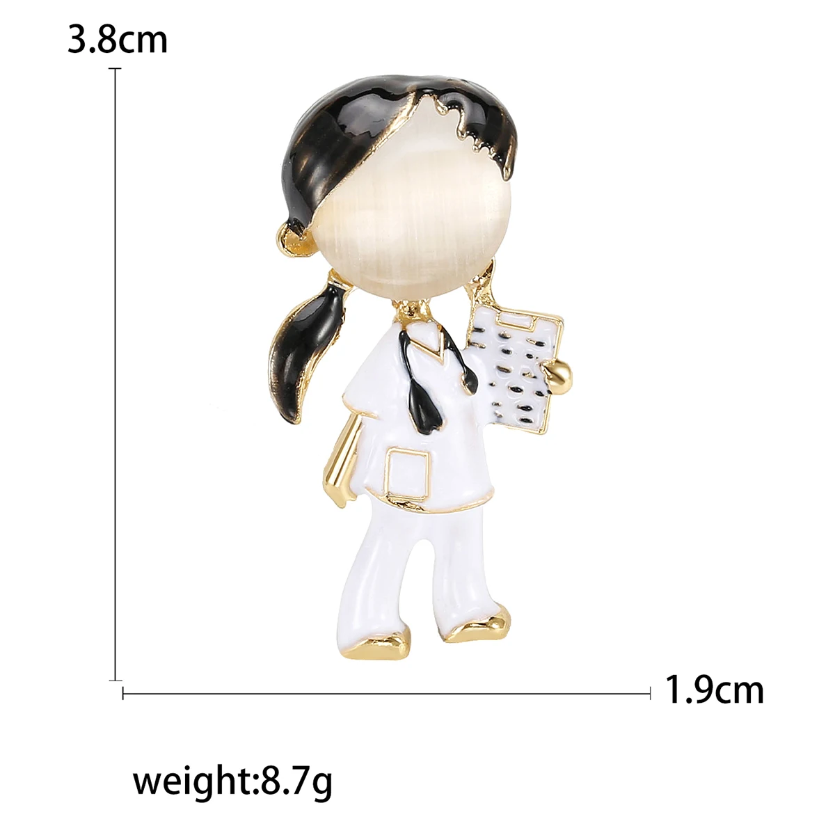 Beaut&Berry Classic Enamel Nurse Brooches for Women Medical Character Pins Casual Party Accessories New Gifts Friends Decoration