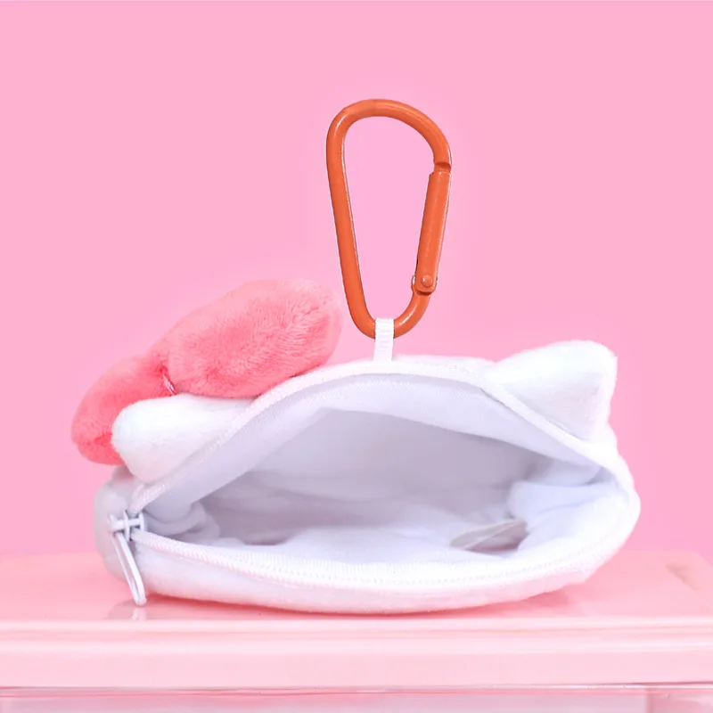 Miniso الأصلي سانريو hellokitty كاتي أفخم المفاتيح عملة المحفظة قلادة لطيف الكرتون حقيبة التخزين قلادة أفخم