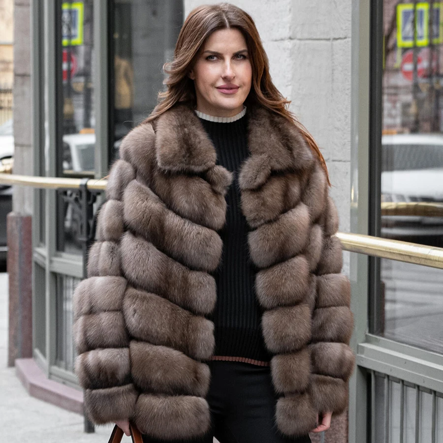 

Fox Fur Jacket Womens Genuine Fox Fur Jacket Winter Real Fur Clothing Female Luxury New Arrival