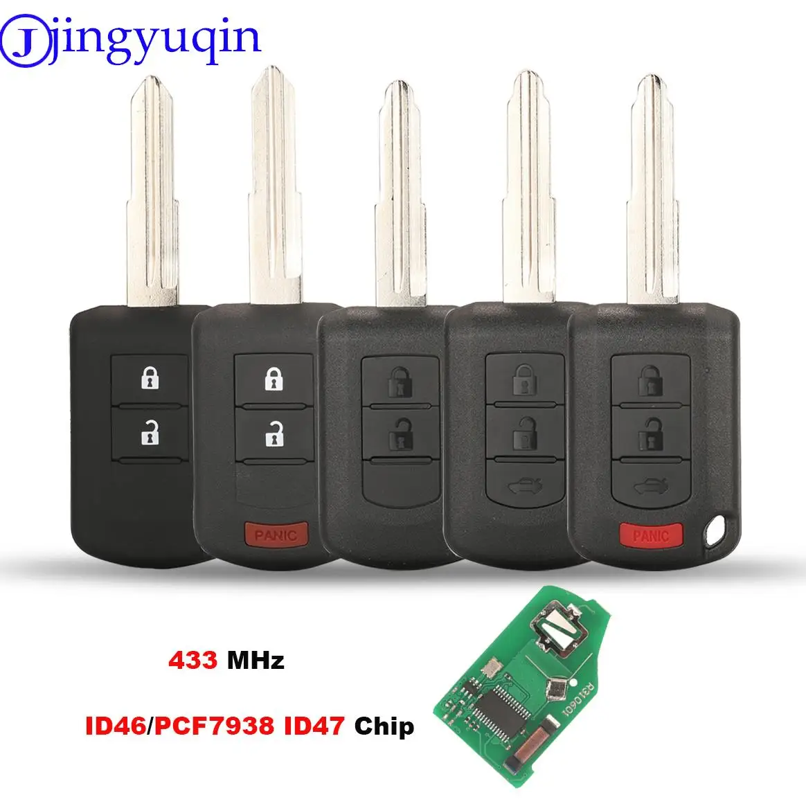 jingyuqin 433Mhz ID46/ID47 pcf7938 Chip Remote Car Key For Mitsubishi Eclipse CROSS Outlander SPORT Mirage G4 Lancer 2016-2021