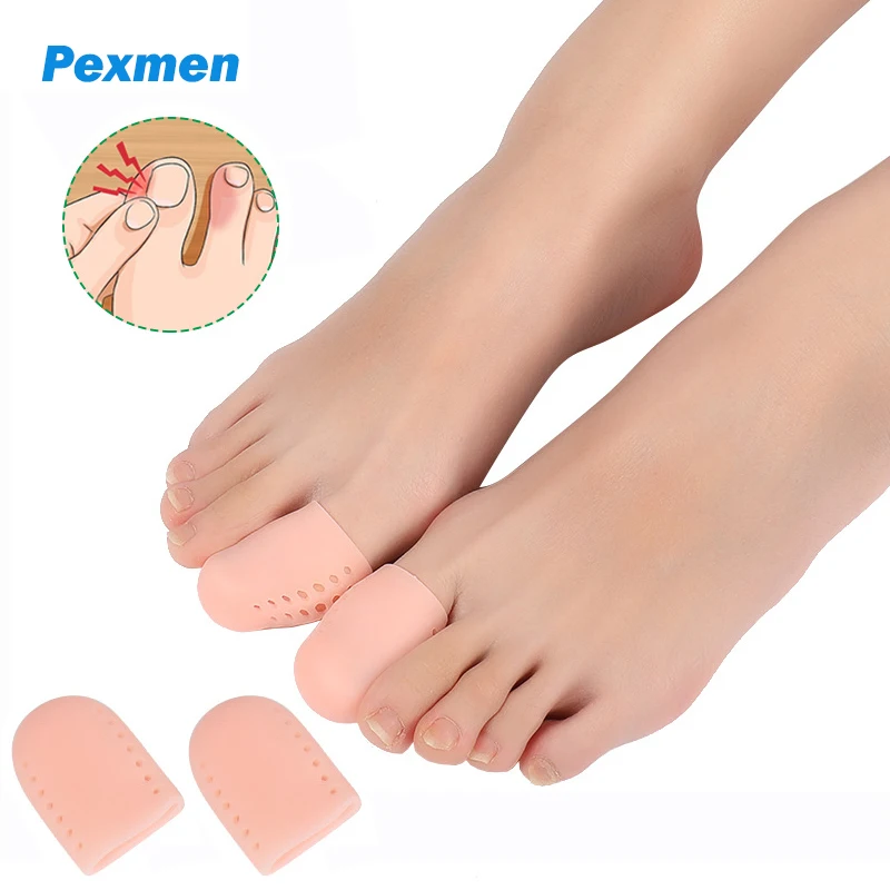 

Pexmen 2/4Pcs Gel Big Toe Caps Toe Protector Cover with Holes Protect Toe from Rubbing Ingrown Toenails Corns Callus and Blister